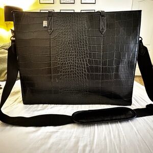 BÉIS The Work Tote in Black Croc – Laptop & Travel Bag